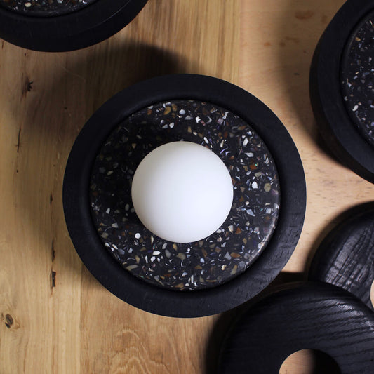 applique MA02 chene noir coquillages recycles malakio studio ammo