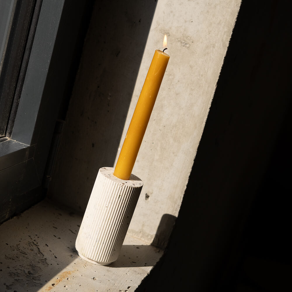 bougeoir colosse blanc mixte coquillages recycles malakio