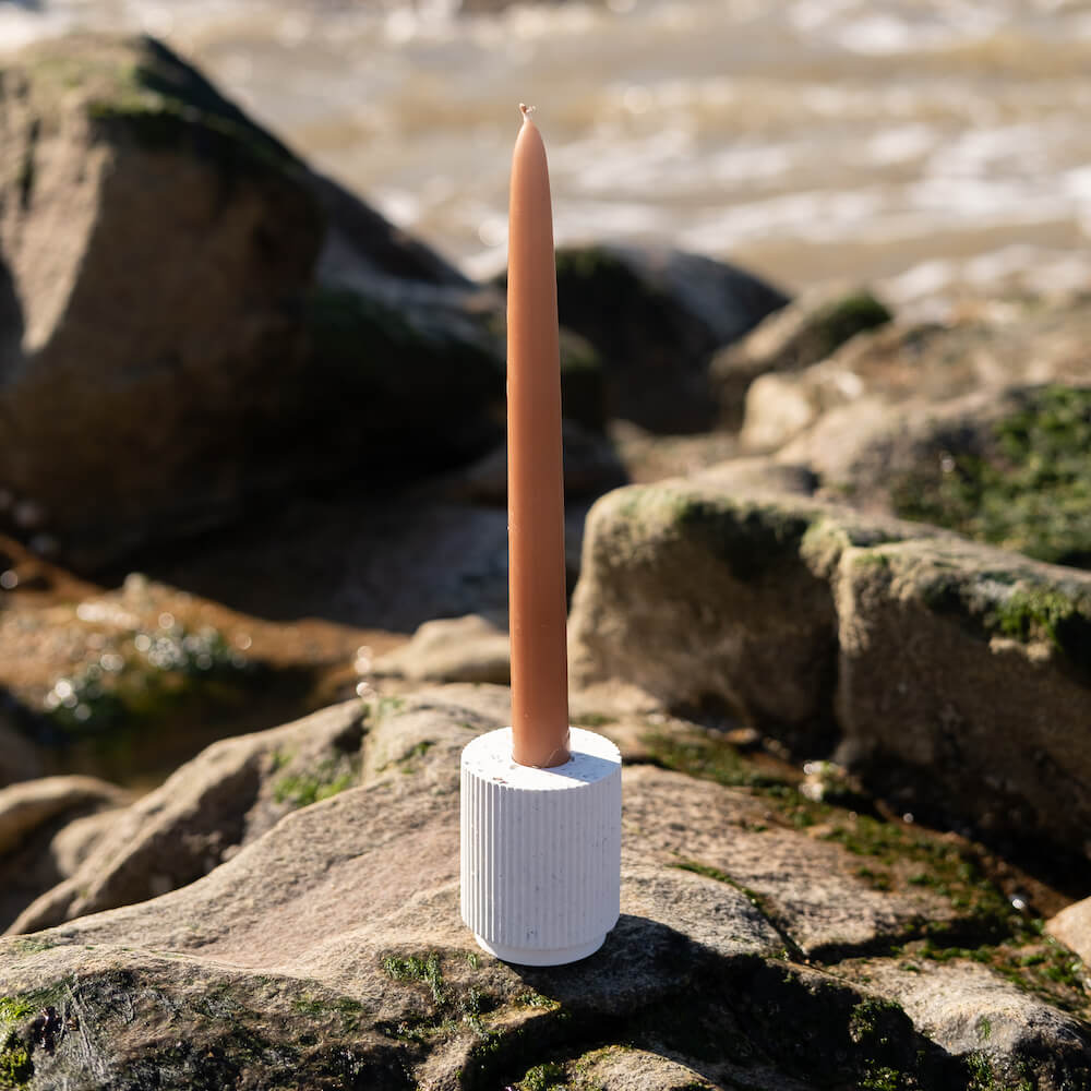 bougeoir colosse blanc mixte coquillages recycles malakio