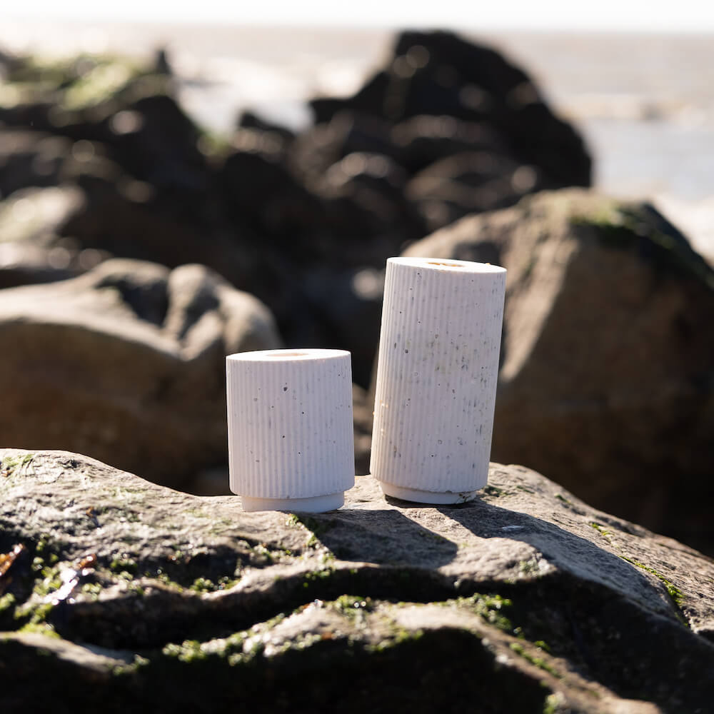 bougeoir colosse blanc mixte coquillages recycles malakio