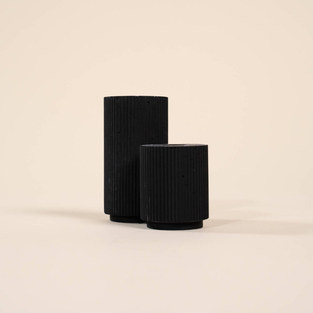 bougeoir colosse noir coquillages recycles malakio
