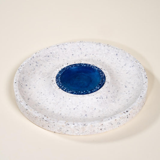 corbeille a fruits helios blanc bleu coquillages recycles malakio