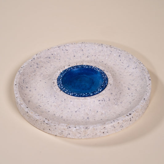 corbeille a fruits helios blanc bleu coquillages recycles malakio