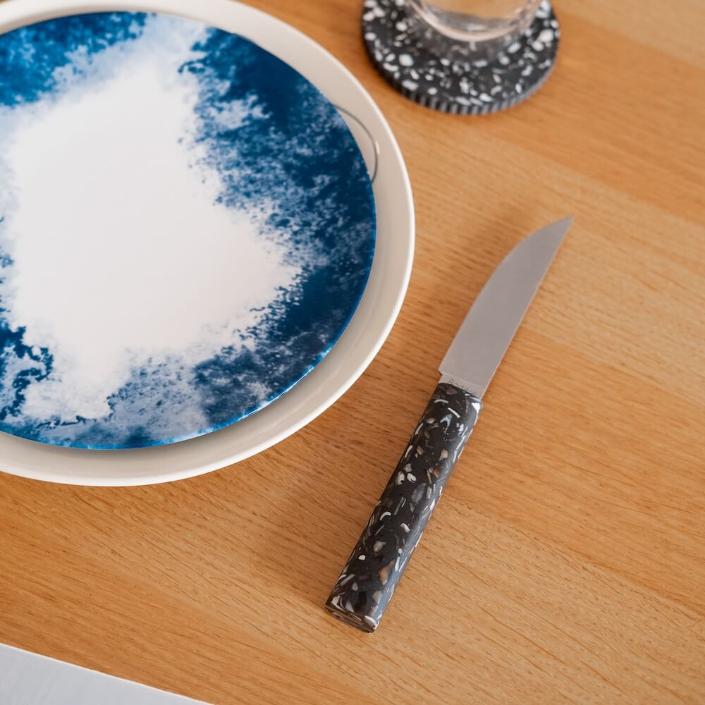 couteau le vitello noir coquillages recycles malakio bodere