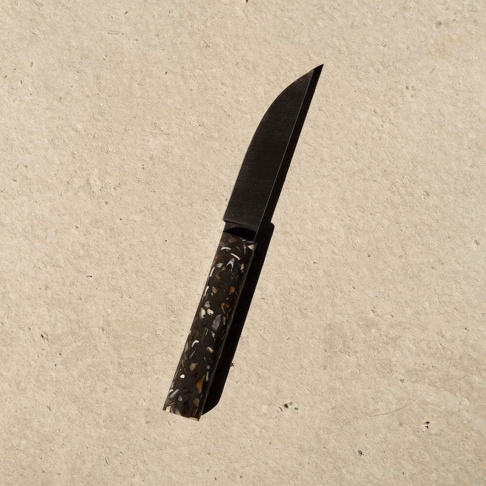 couteau le vitello noir coquillages recycles malakio bodere