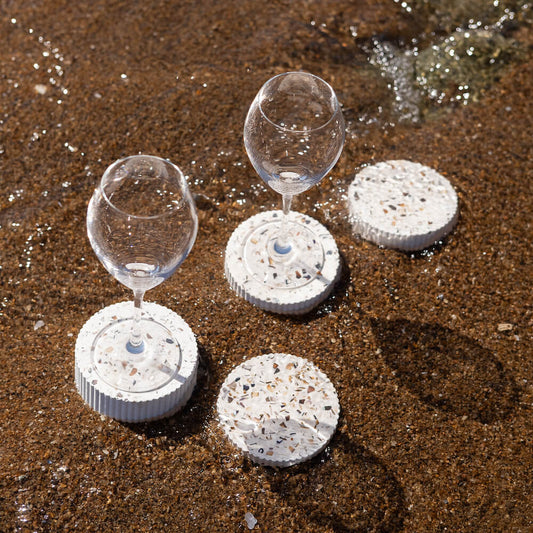 dessous de verre colosse blanc mixte coquillages recycles malakio