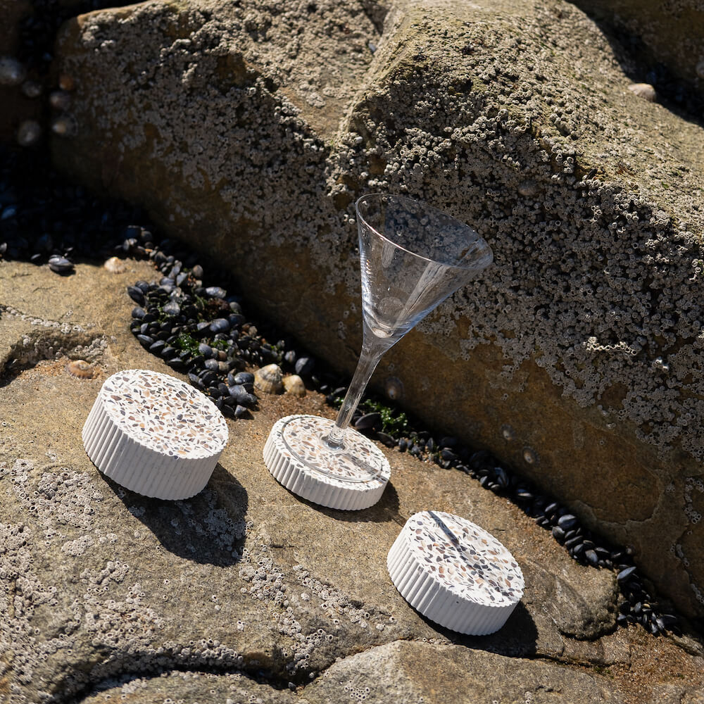 dessous de verre colosse blanc moules coquillages recycles malakio