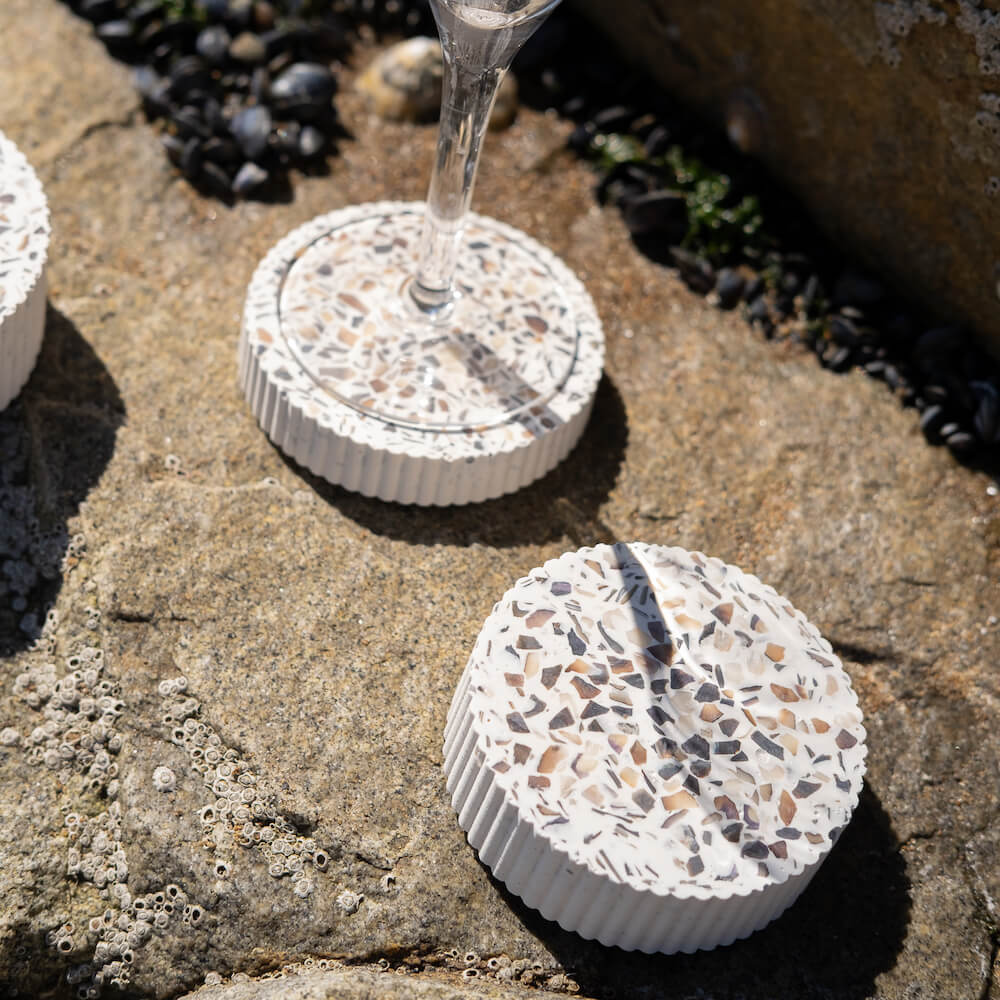 dessous de verre colosse blanc moules coquillages recycles malakio