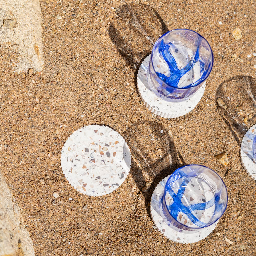 dessous de verre colosse blanc mixte coquillages recycles malakio