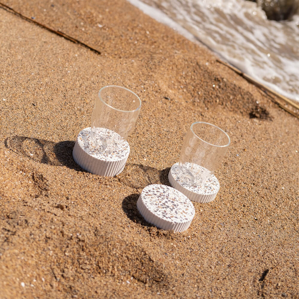 dessous de verre colosse blanc moules coquillages recycles malakio
