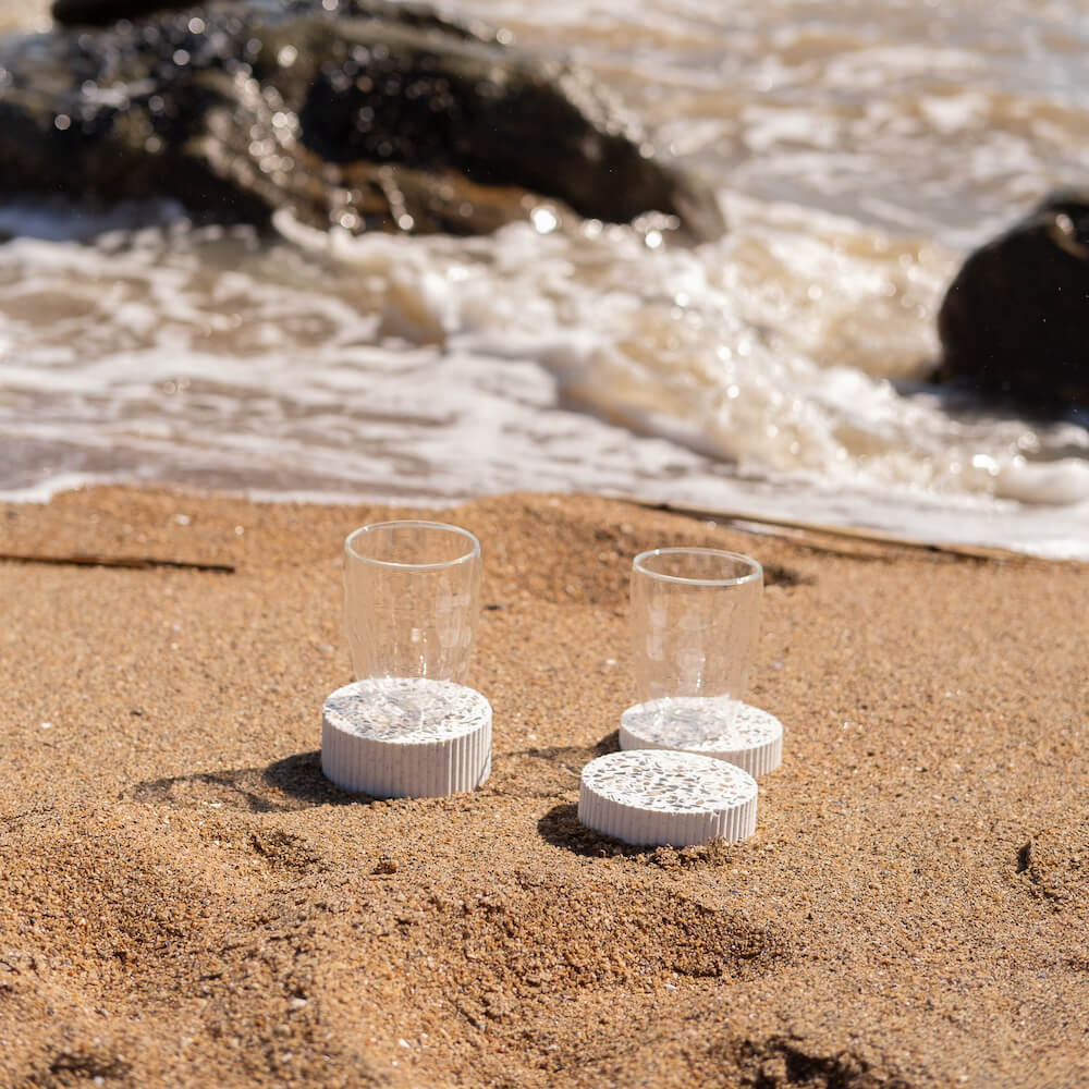 dessous de verre colosse blanc moules coquillages recycles malakio
