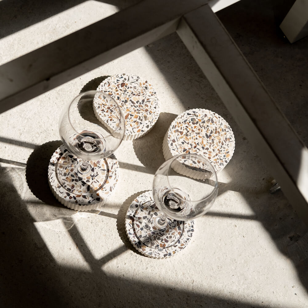 dessous de verre colosse blanc moules coquillages recycles malakio