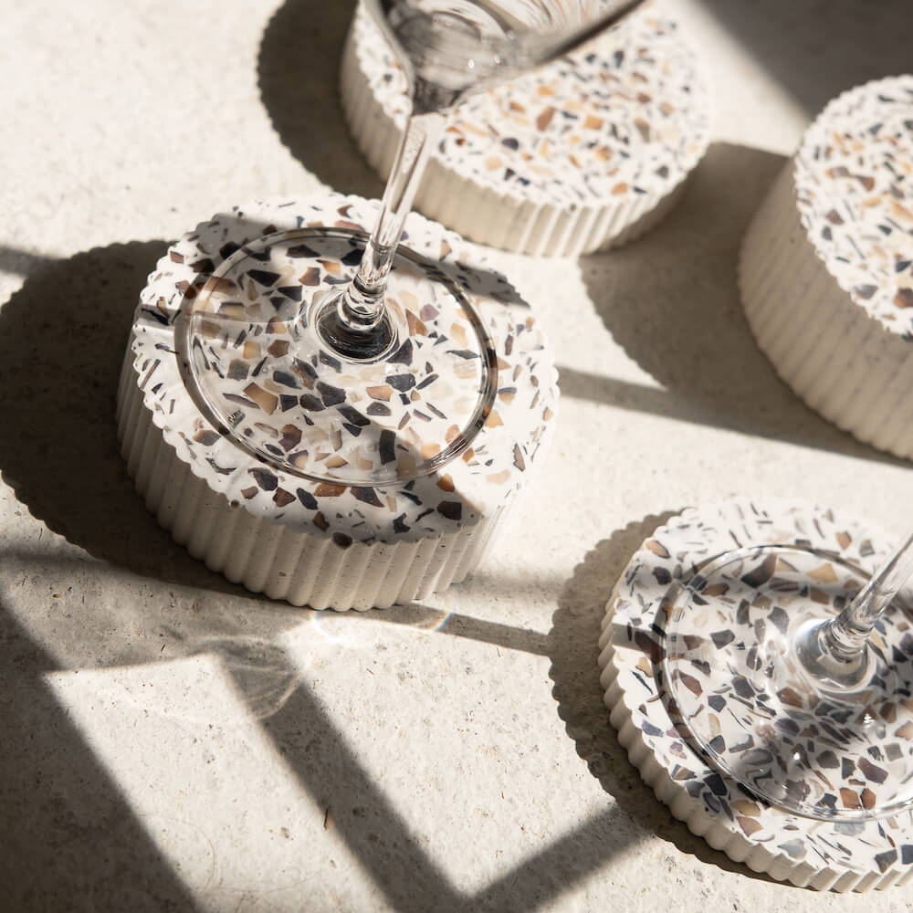 dessous de verre colosse blanc moules coquillages recycles malakio