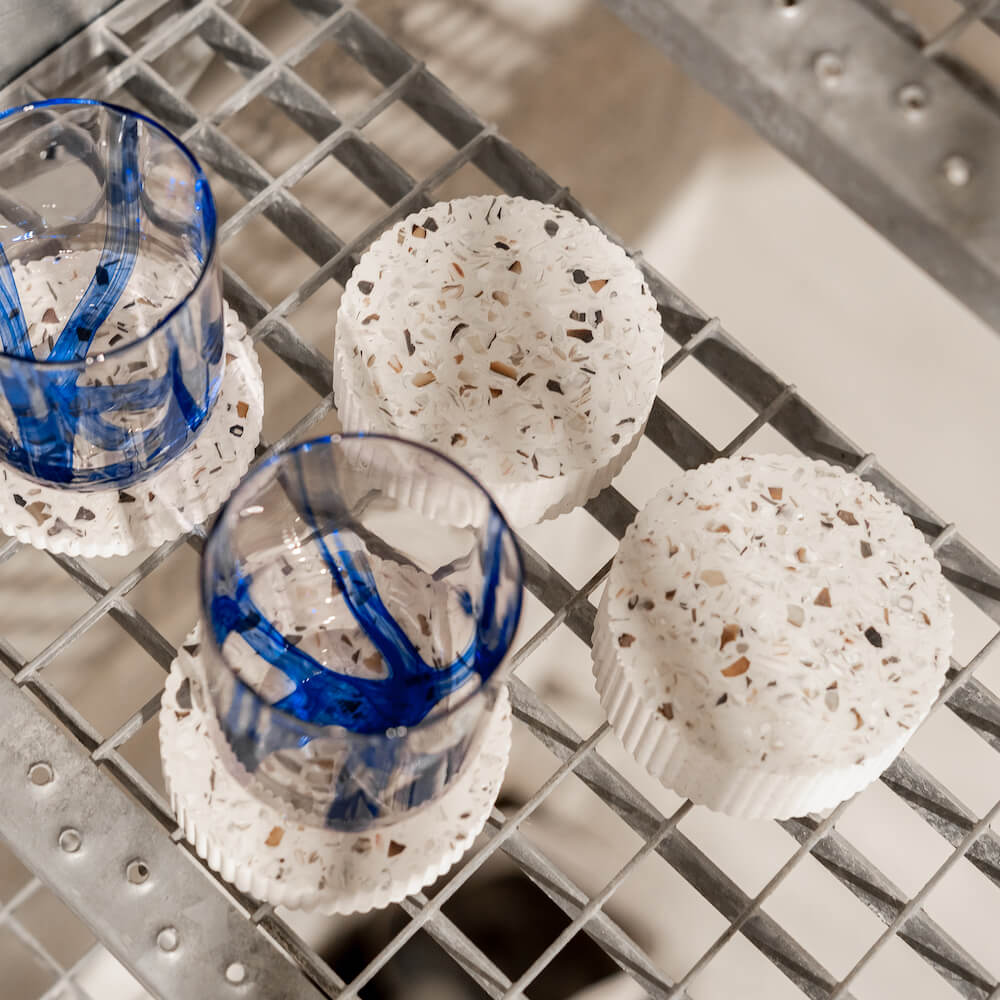 dessous de verre colosse blanc mixte coquillages recycles malakio