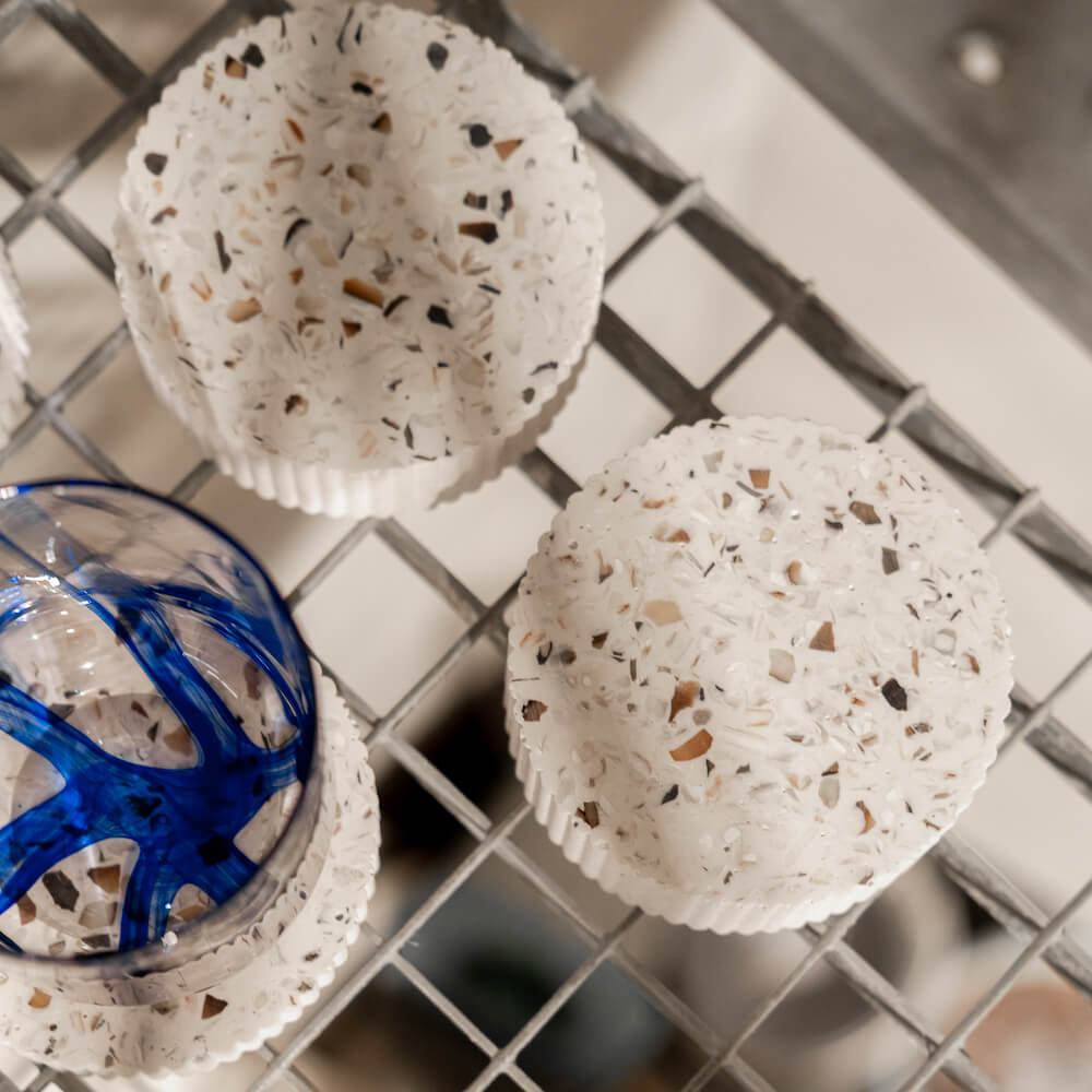 dessous de verre colosse blanc mixte coquillages recycles malakio