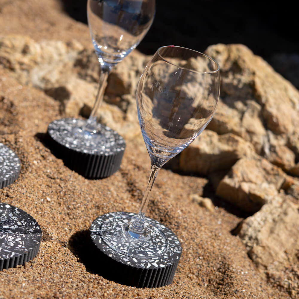 dessous de verre colosse noir coquillages recycles malakio