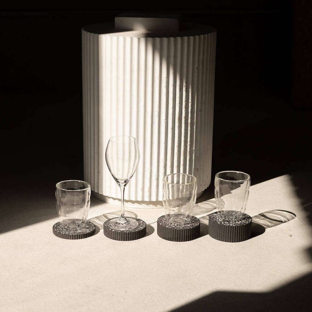 dessous de verre colosse noir coquillages recycles malakio