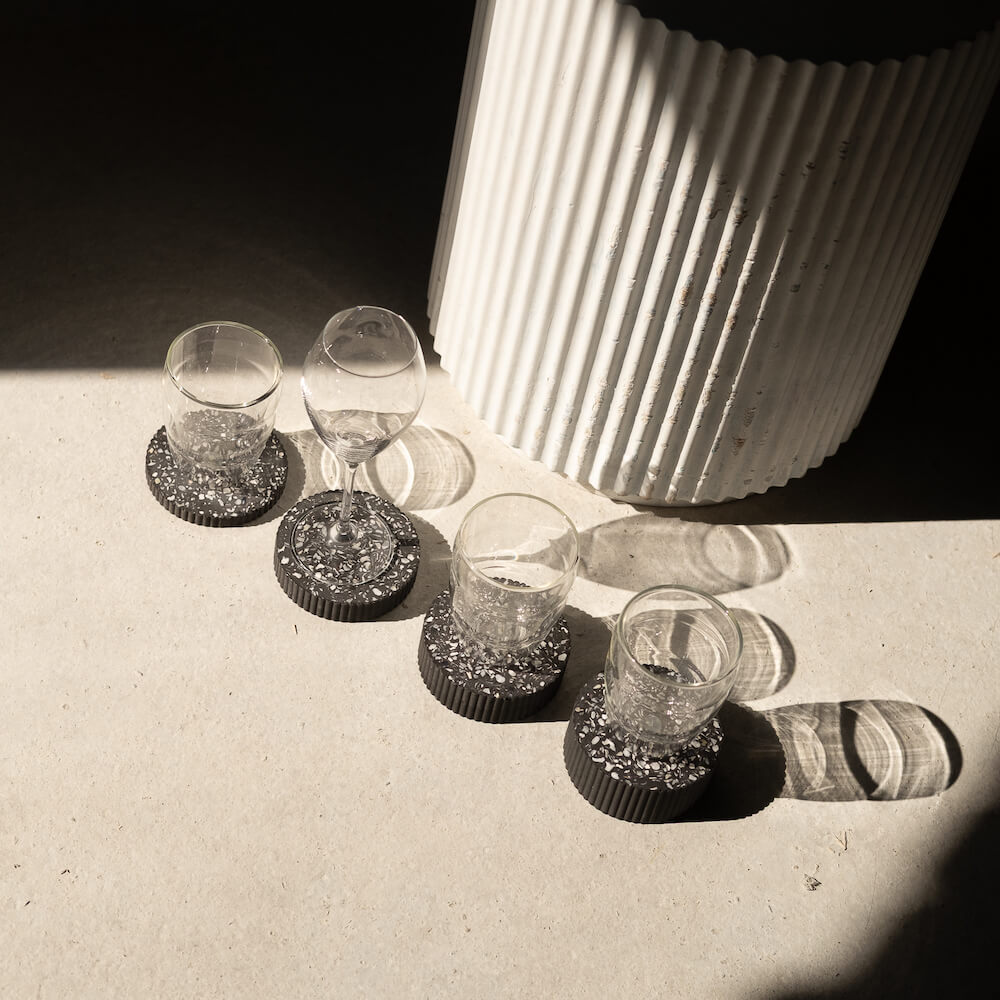 dessous de verre colosse noir coquillages recycles malakio