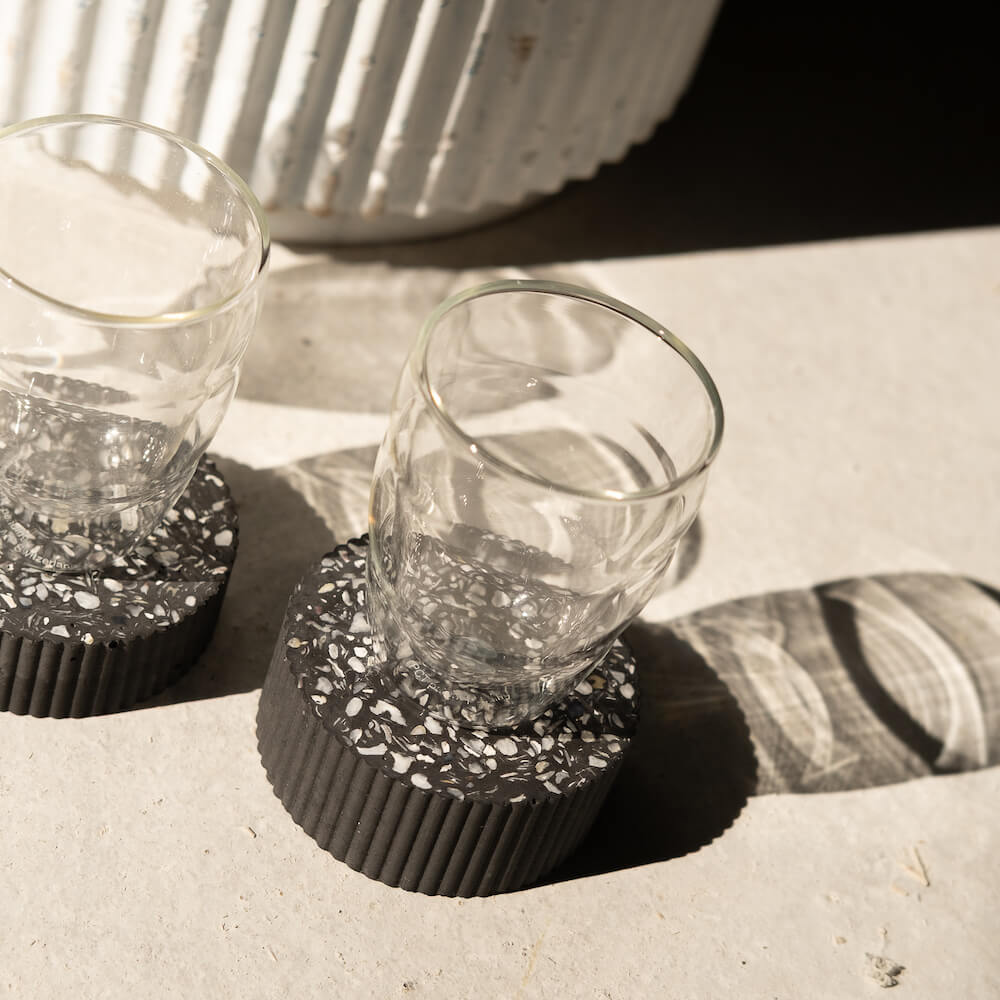 dessous de verre colosse noir coquillages recycles malakio