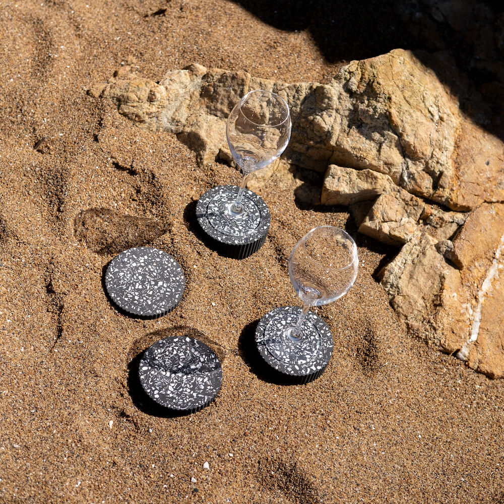 dessous de verre colosse noir coquillages recycles malakio