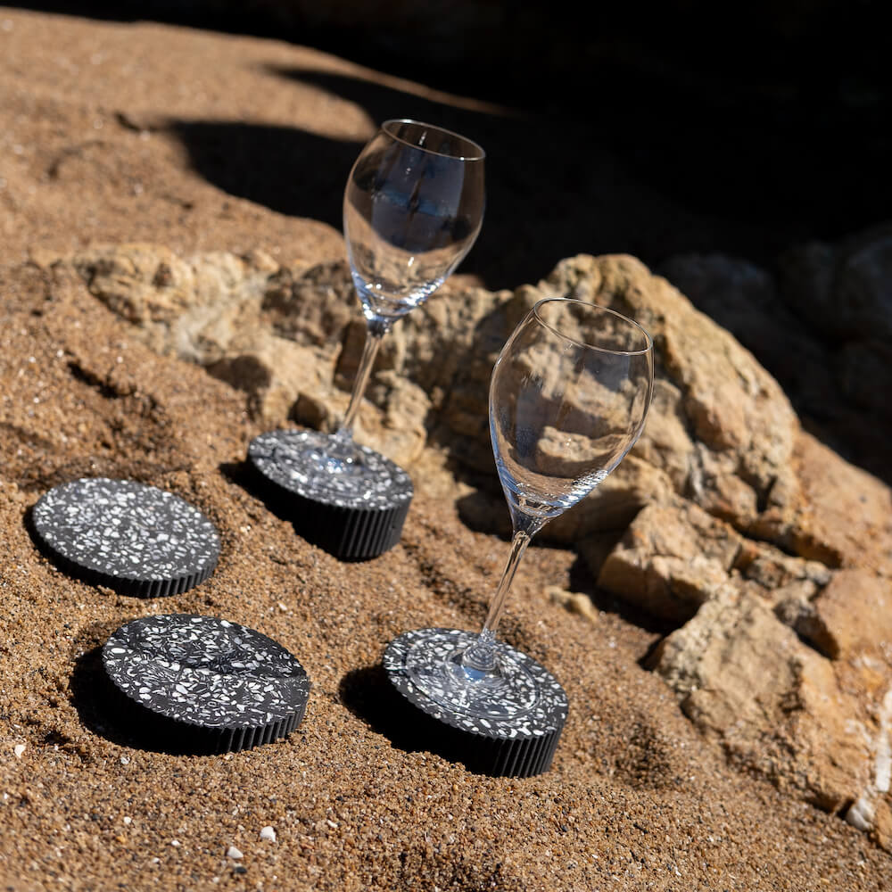 dessous de verre colosse noir coquillages recycles malakio