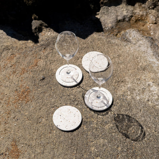 dessous de verre helios blanc mixte coquillages recycles malakio