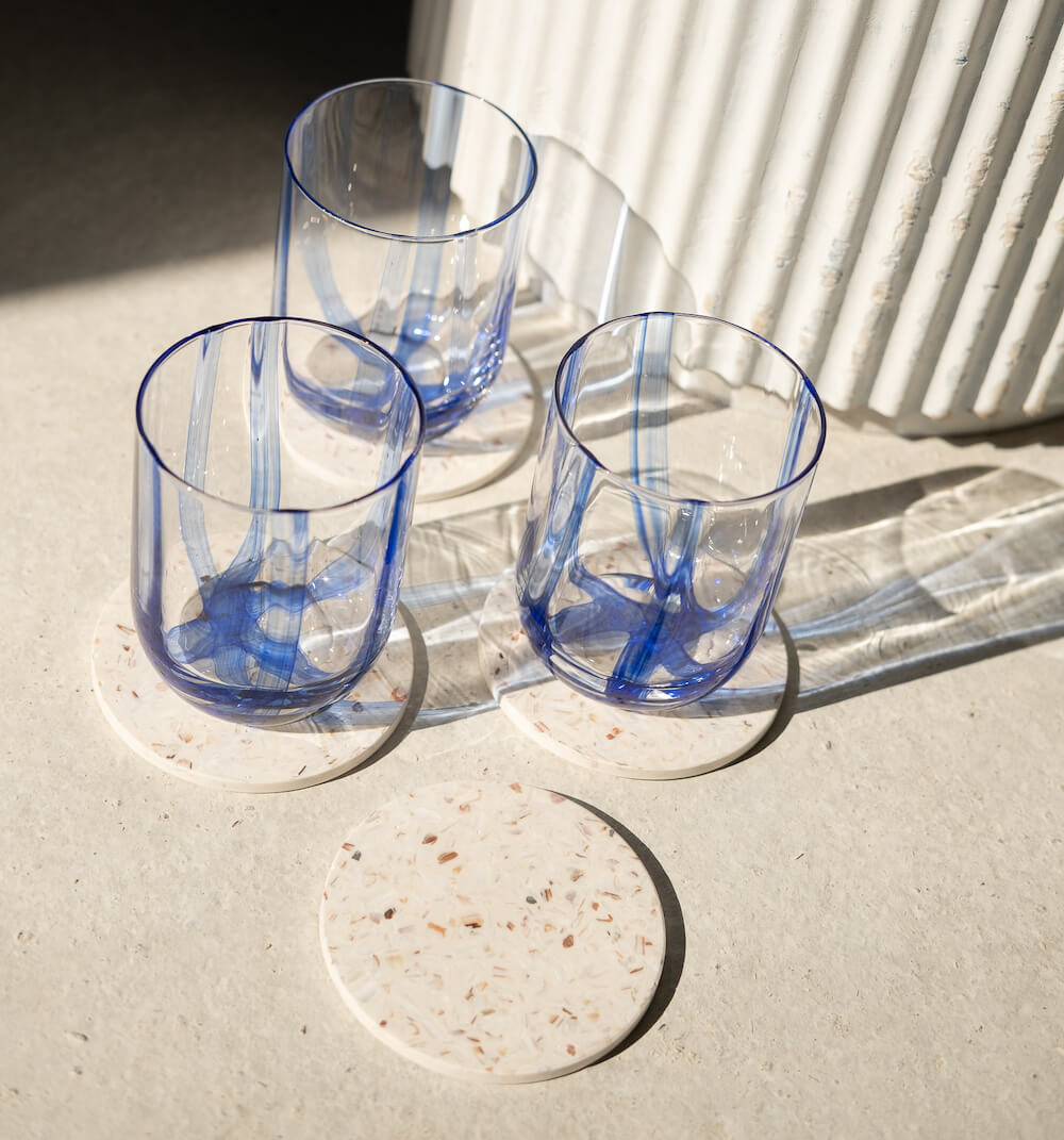 dessous de verre helios blanc saint-jacques coquillages recycles malakio