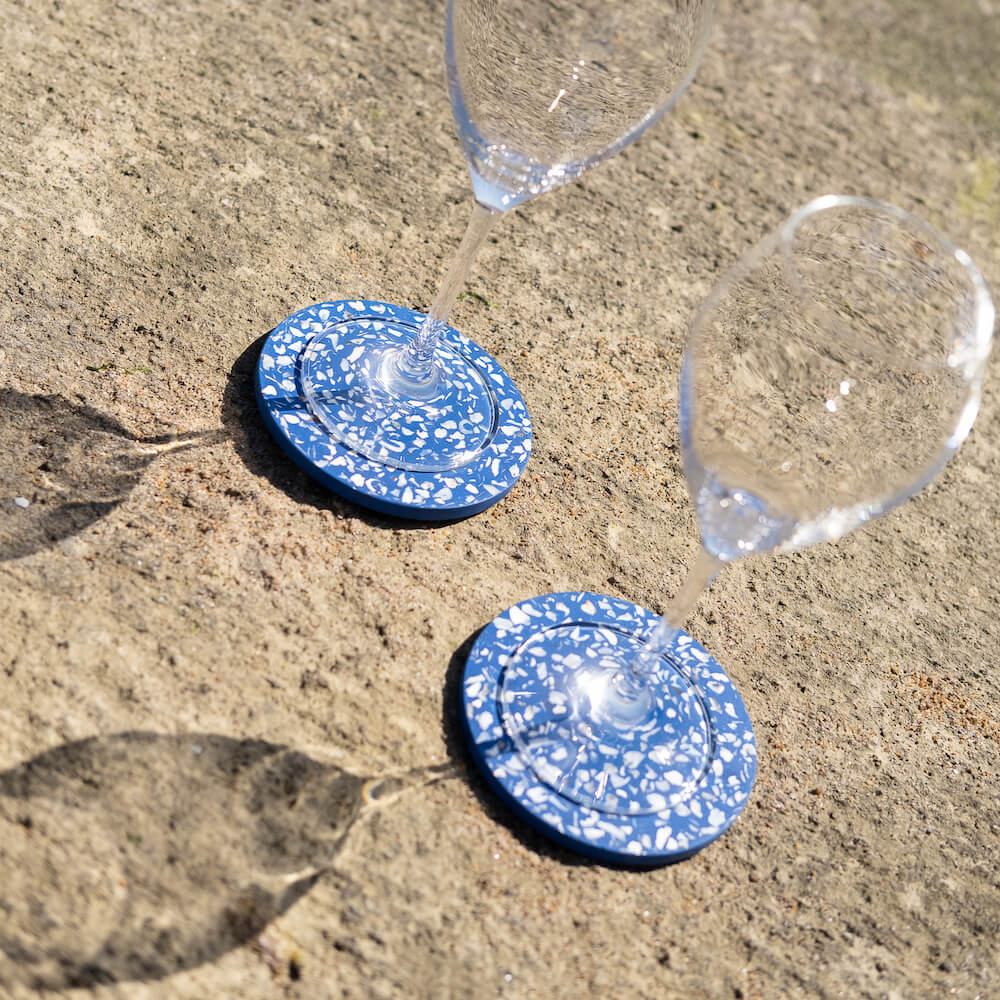 dessous de verre helios bleu huitres coquillages recycles malakio