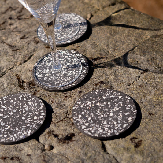 dessous de verre helios noir huitres coquillages recycles malakio