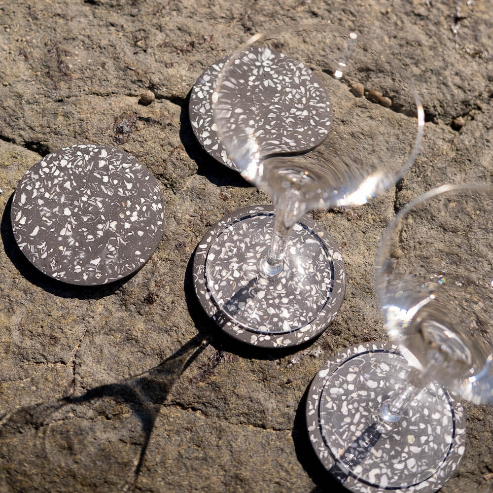 dessous de verre helios noir huitres coquillages recycles malakio