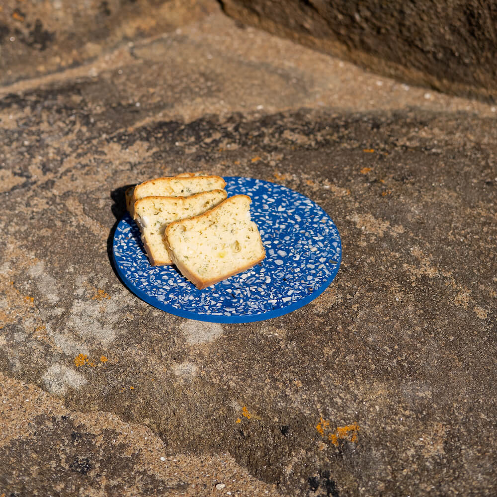 dessous de plat helios bleu coquillages recycles malakio