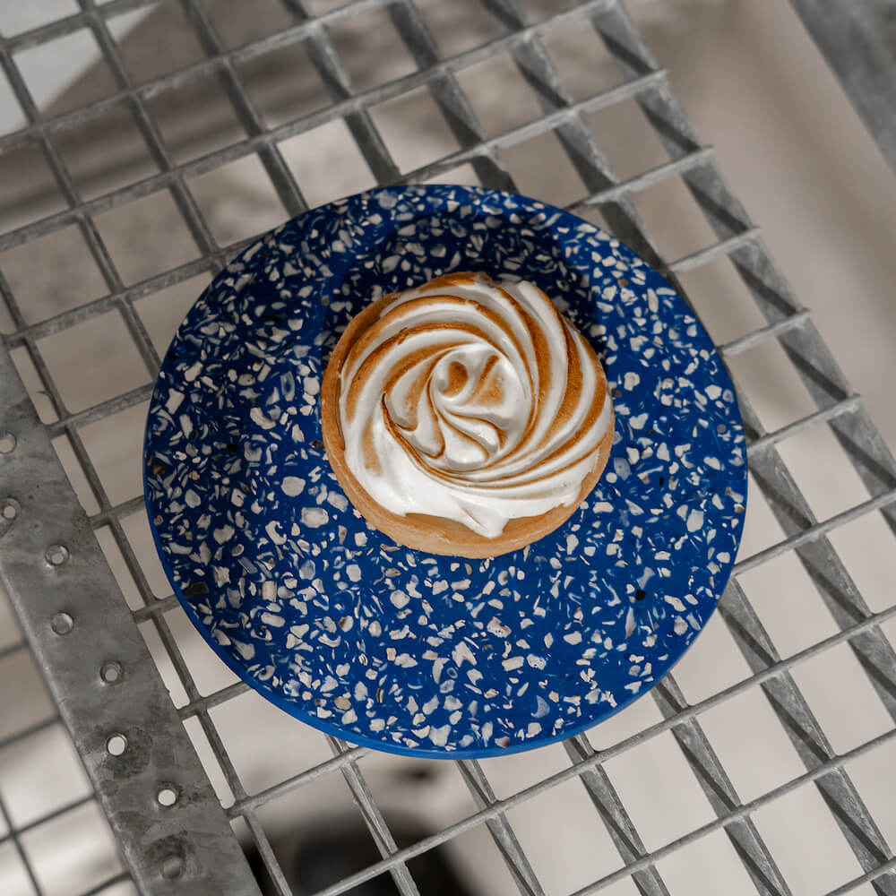 dessous de plat helios bleu coquillages recycles malakio