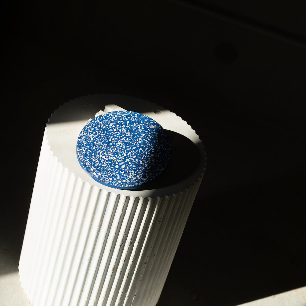 dessous de plat helios bleu coquillages recycles malakio