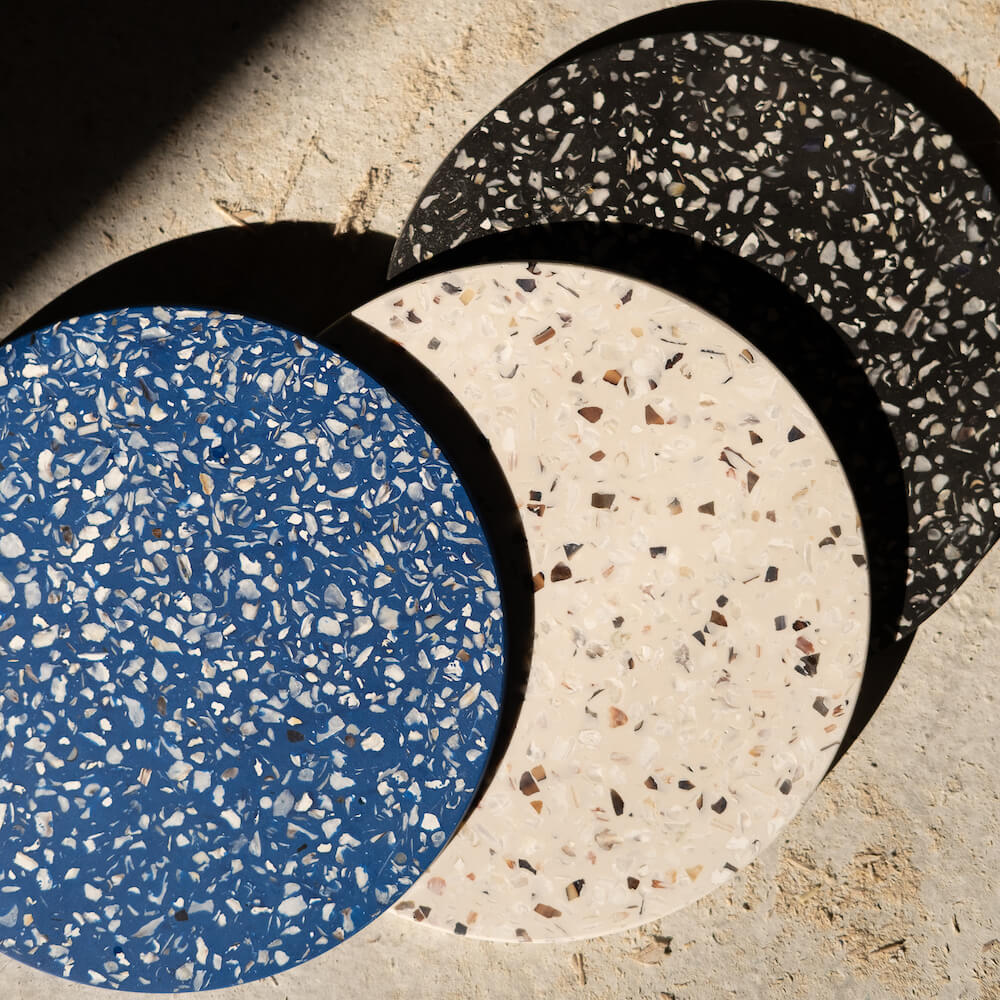 dessous de plat helios noir coquillages recycles malakio