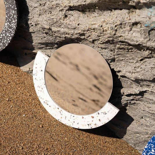 miroir loar demi-lune blanc mixte coquillages recycles malakio