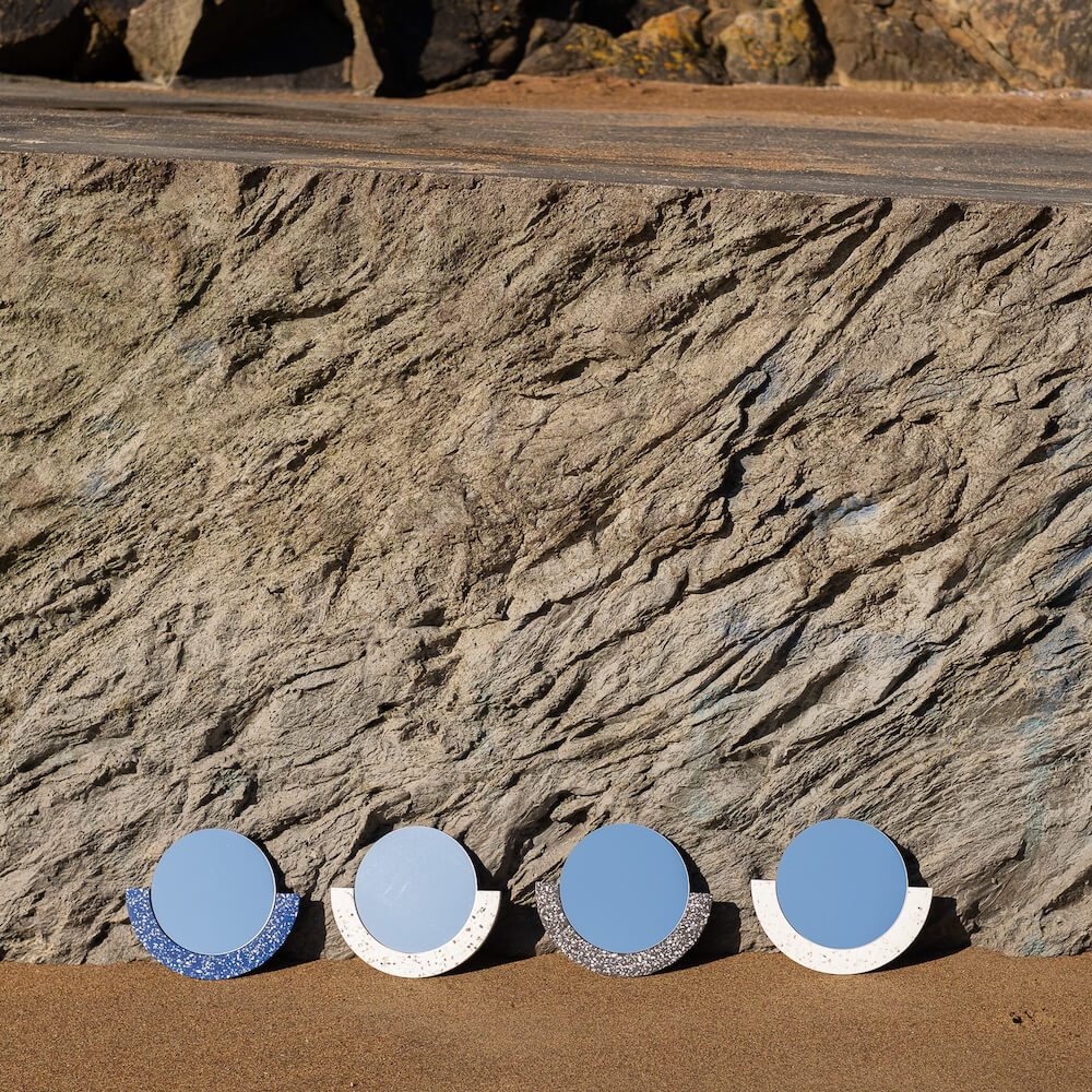 miroir loar demi-lune blanc mixte coquillages recycles malakio