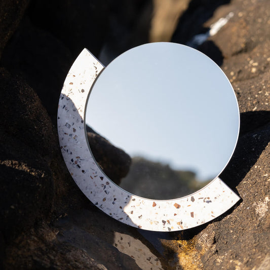 miroir loar demi-lune blanc mixte coquillages recycles malakio