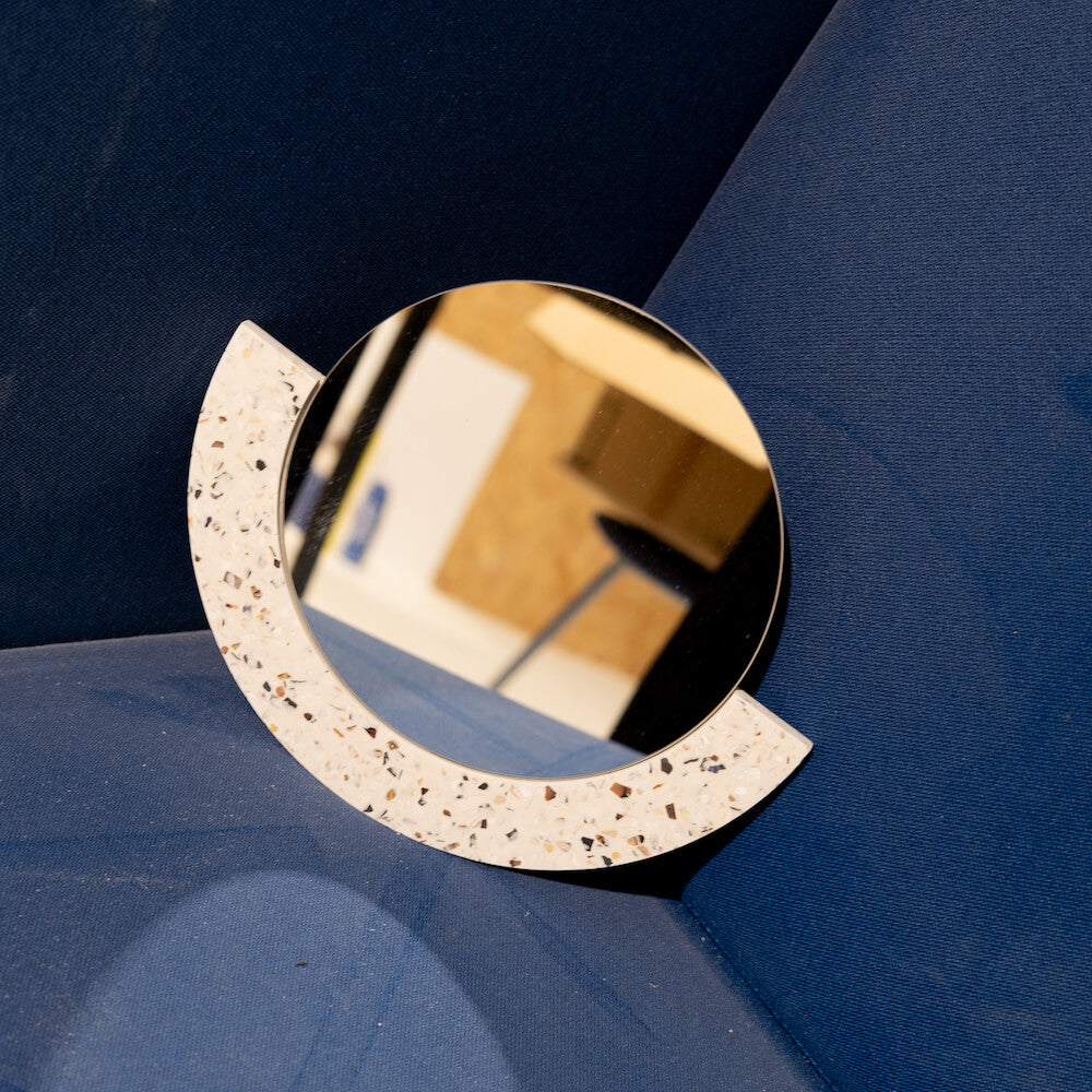 miroir loar demi-lune blanc mixte coquillages recycles malakio