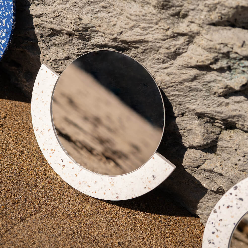 miroir loar demi-lune blanc saint-jacques coquillages recycles malakio