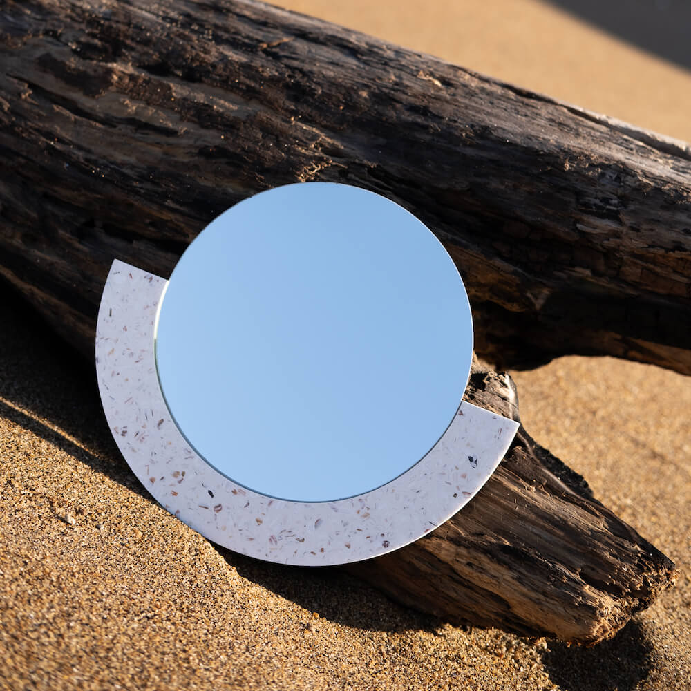 miroir loar demi-lune blanc saint-jacques coquillages recycles malakio