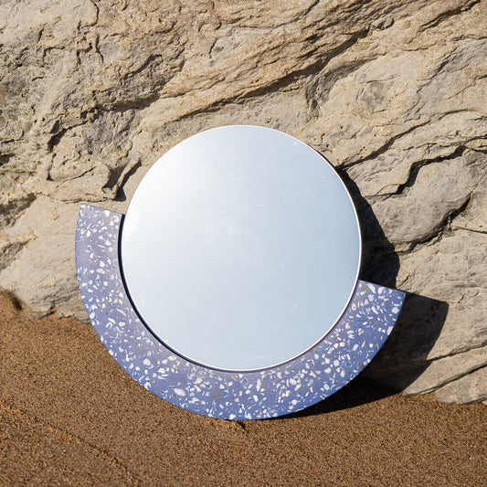miroir loar demi-lune bleu coquillages recycles malakio