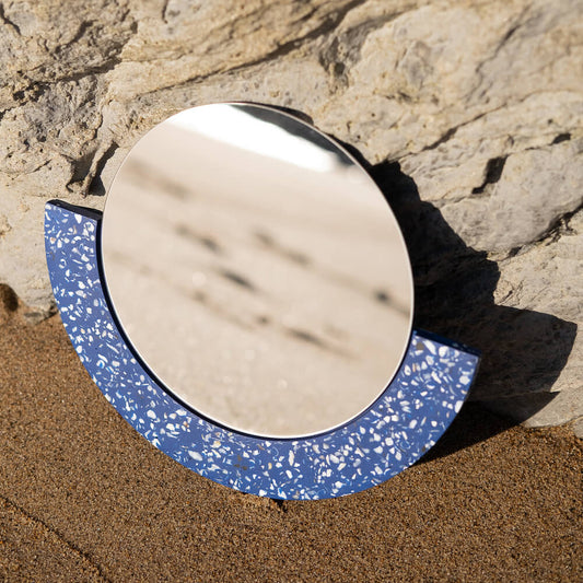 miroir loar demi-lune bleu coquillages recycles malakio