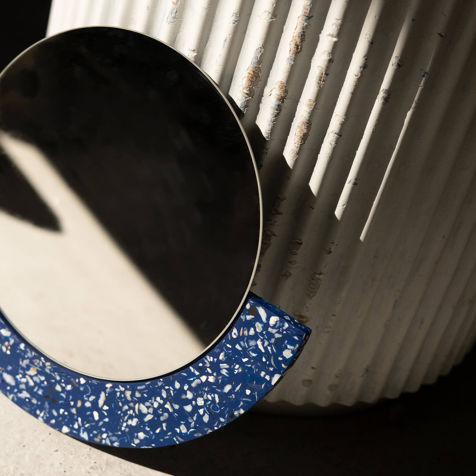 miroir loar demi-lune bleu coquillages recycles malakio