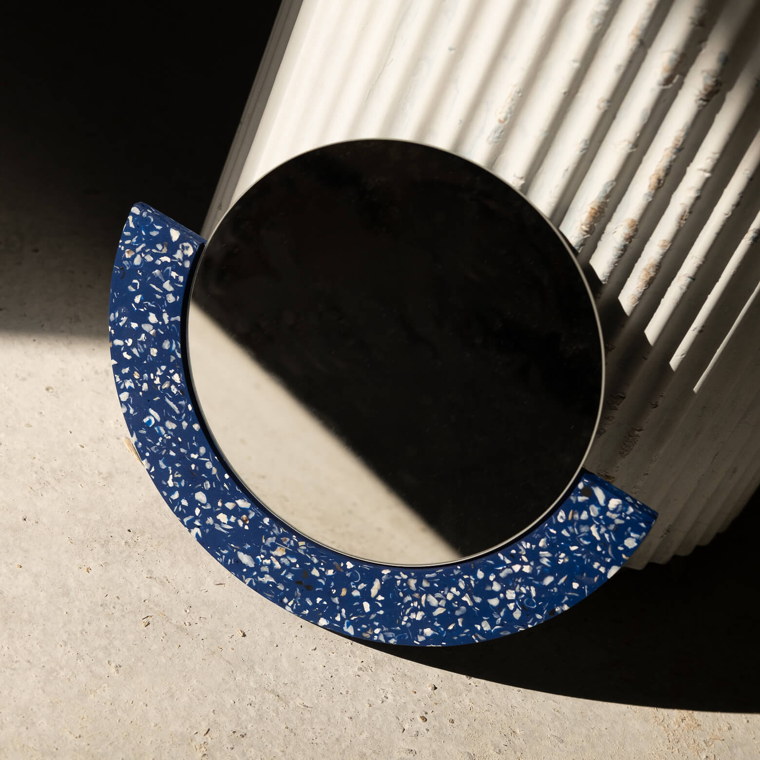 miroir loar demi-lune bleu coquillages recycles malakio