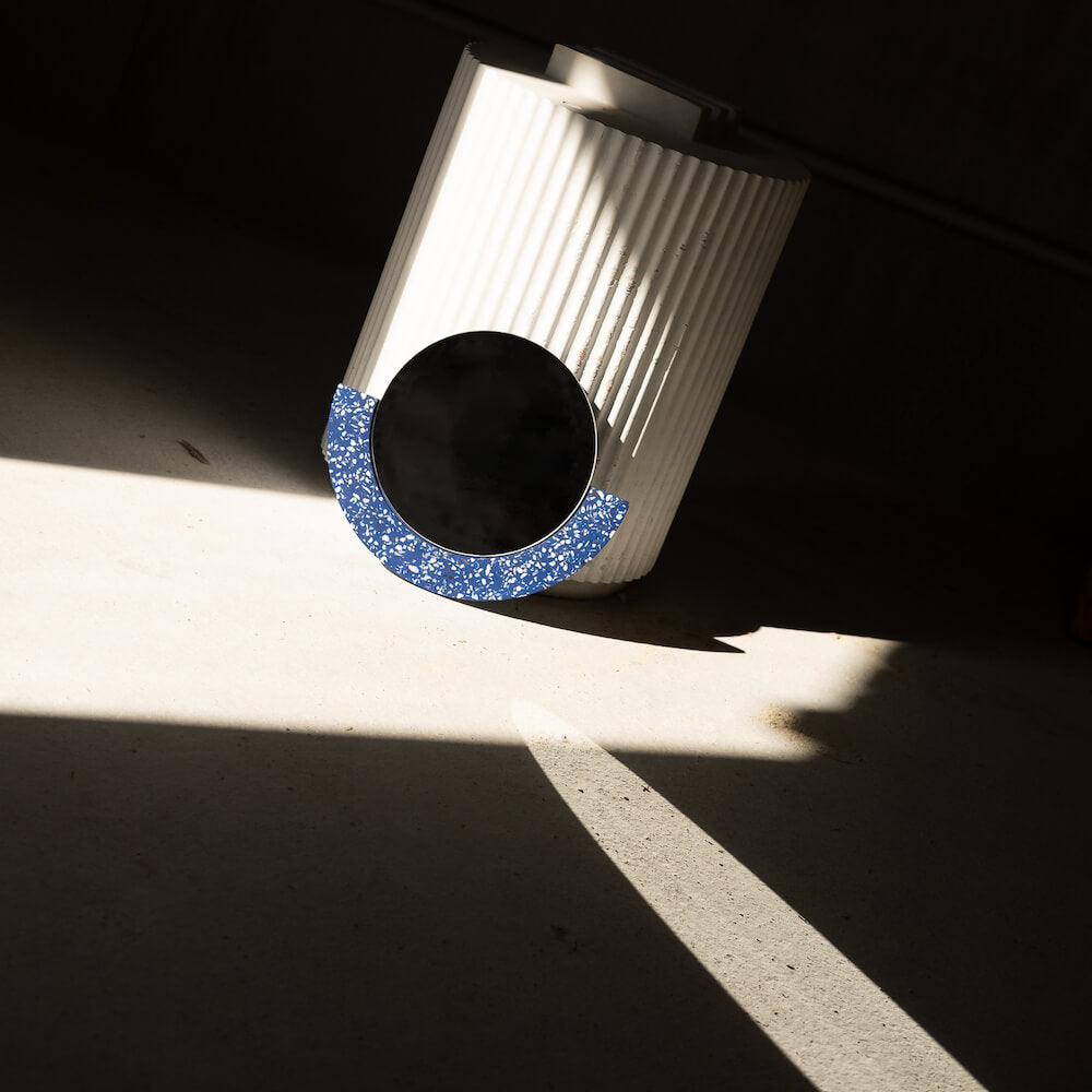 miroir loar demi-lune bleu coquillages recycles malakio