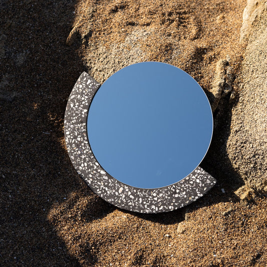 miroir loar demi-lune noir coquillages recycles malakio