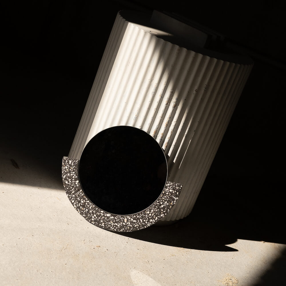 miroir loar demi-lune noir coquillages recycles malakio