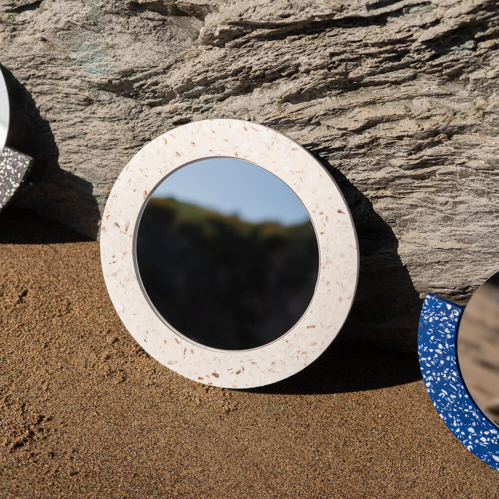 miroir loar rond blanc saint jacques coquillages recycles malakio