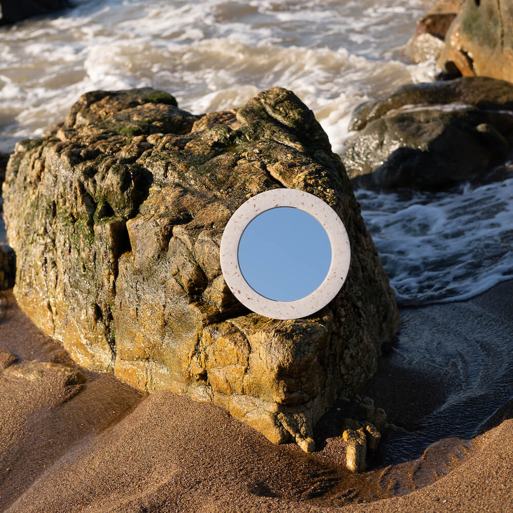 miroir loar rond blanc saint jacques coquillages recycles malakio
