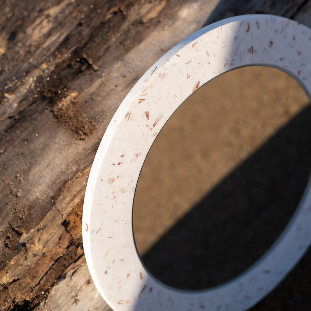 miroir loar rond blanc saint jacques coquillages recycles malakio